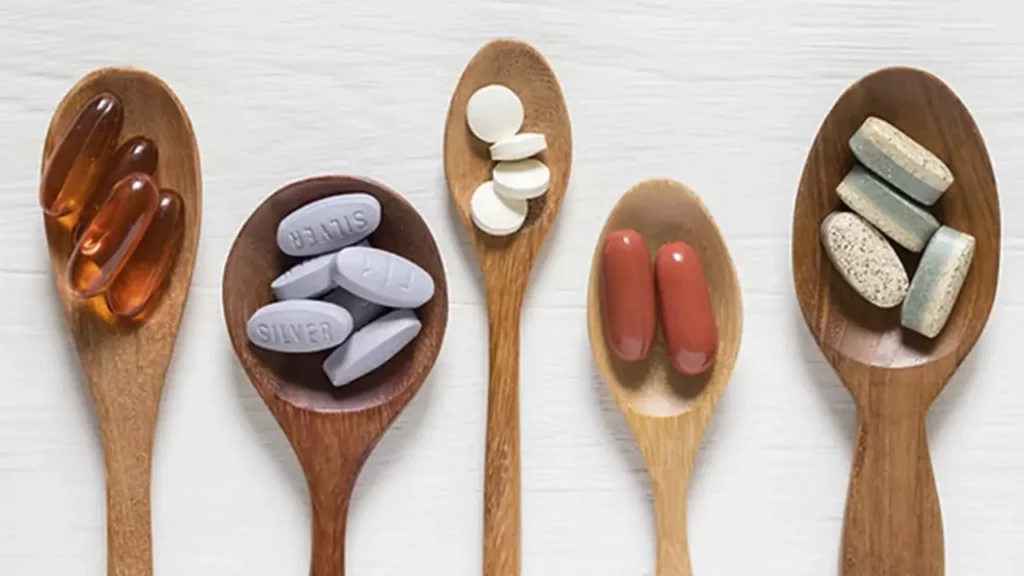 Various supplements after gastric bypass surgery, each in one spoon