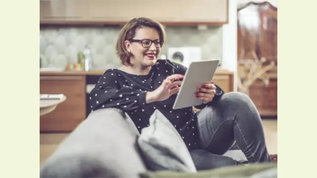 A woman researching weight loss surgery.