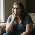 A woman who is a little scared and has questions about the side effects of gastric sleeve surgery.