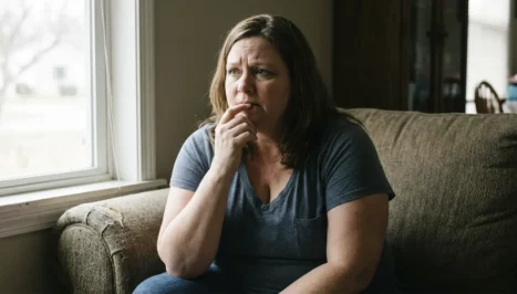 A woman who is a little scared and has questions about the side effects of gastric sleeve surgery.